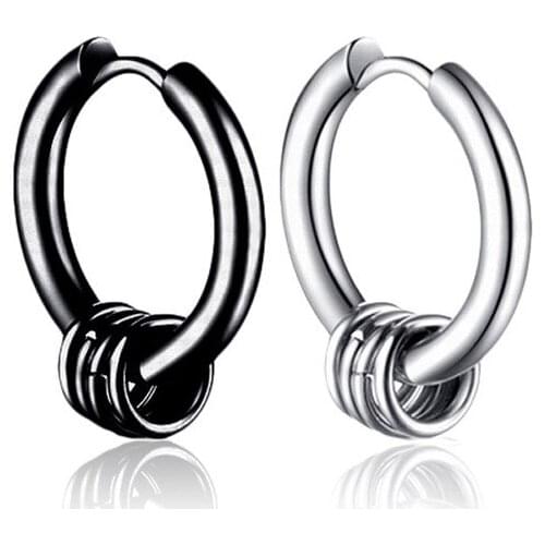 2021 Trendy Classic Metal Hoop Earrings For Women Fashion Korean Stainless Steel Earrings Aretes De Mujer Punk Piercing Jewelry