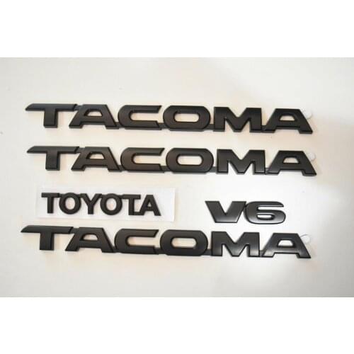 5 x For Tacoma Tag MATTE Black Door Fender Emblem Decal Badge Nameplate