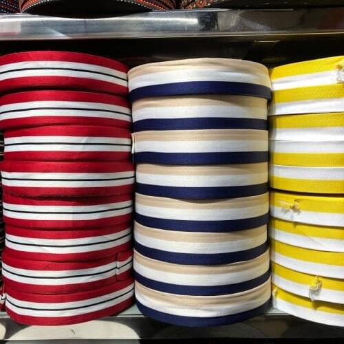50yards/lot wide 4cm Woven Jacquard Ribbon Trims stripe geometric design for clothing accessory LS-0773