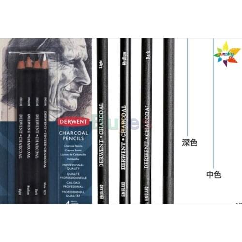 6pc/set Charcoal Sketch Pencil Wood Pen Charcoal Pen Student Art Sketch Painting Supply for derwent Draw graphic pencil 0700838