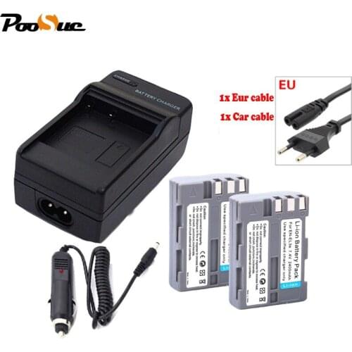 2pcs 2400mAh EN-EL3e EN EL3e ENEL3e Digital Battery+Camera charger for Nikon D50 D70 D200 D300 DSLR D700 camera