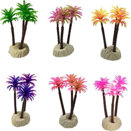 Fish Aquarium decorations Nontoxic Decorative Artificial Coconut tree water ornament plant aquarium plants grass accessories