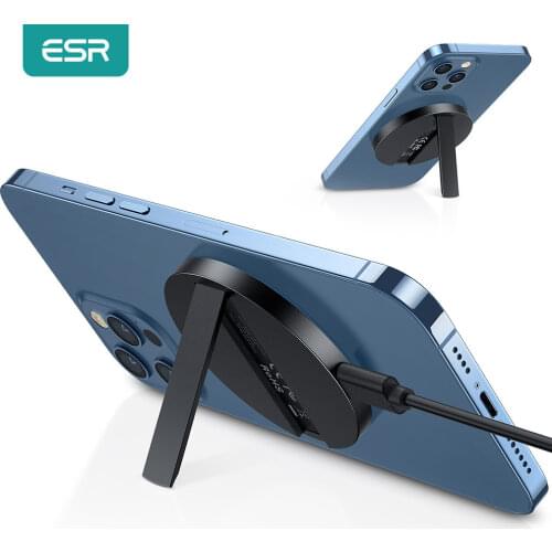 ESR Wireless Charger Kickstand Holder for iPhone 12 Pro Max/12 Mini Qi 7.5W Fast Charging Magnetic for iPhone 12 HaloLock Stand
