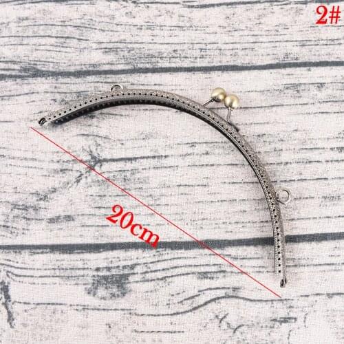 DIY 20cm Antique Brass Metal Purse Frame ring kiss clasp Handle for Bag Craft bag making sew