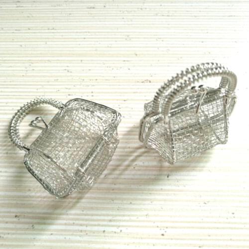 GraceAngie 2pcs Retro Style Silver Color Alloy Womens Handbag Shape Pendants Charms Jewelry Finding For Lady Gift Crafts