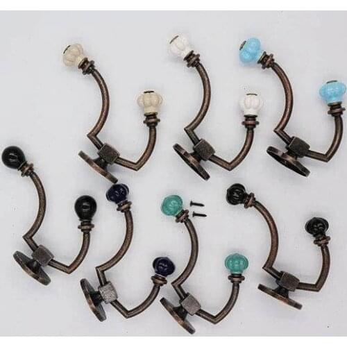 Pumpkin Ceramic Wall Hooks / Decorative Hooks / Wall Hook Antique Retro Coat Hangers Hanger Rack Hooks Metal Furniture