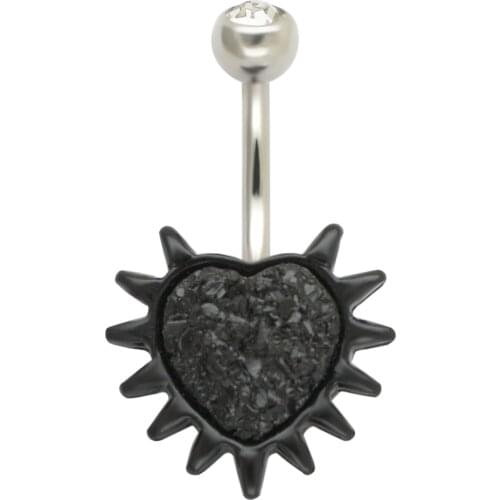 JHJT 14G Belly Button Rings 316L Stainless Steel Heart Navel Body Jewelry Sexy Navel Piercing Nombril Rings