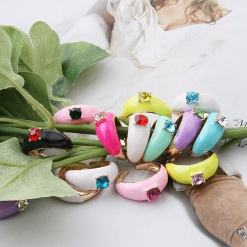 NeeFuWoFu Colores Ring for woman Candy Glass Multicolor Colored Rings Bohemia de Madera Pulseira Estrela de Cinco Elastic Perles