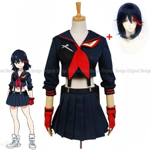 Hot!KILL the KILL Ryuko Matoi Cosplay Costumes Japanese Anime Party Halloween Costume For Women Girls Dress Costume And The Wig