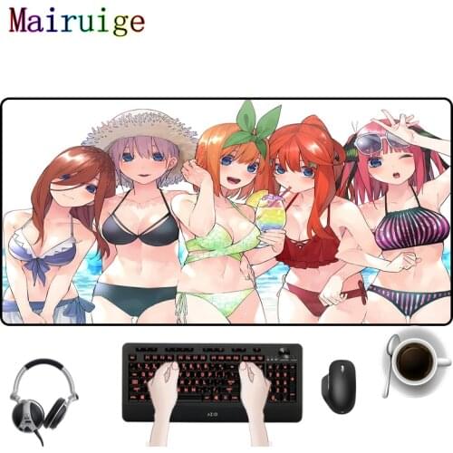 Mouse Pads Miku Nakano Large Gaming Kawaii XXL90*40PC Laptop Antislip Gamer Mousemat Anime Keyboard Pad Desk Mat Escritorio