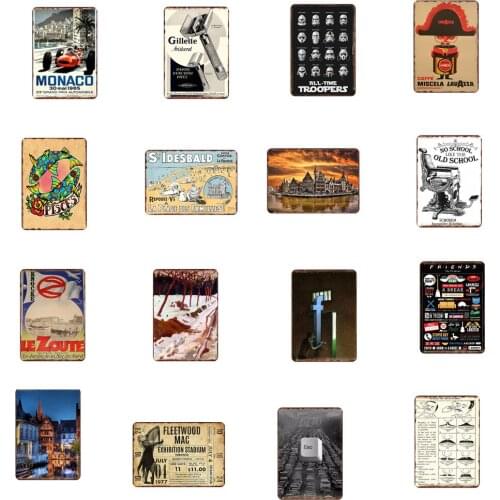 Creative Mixed Style Tin Sign Shabby Chic Vintage Metal Painting Bar Club Cafe Garage Kitchen Home Poster Metal Art Wall Decor