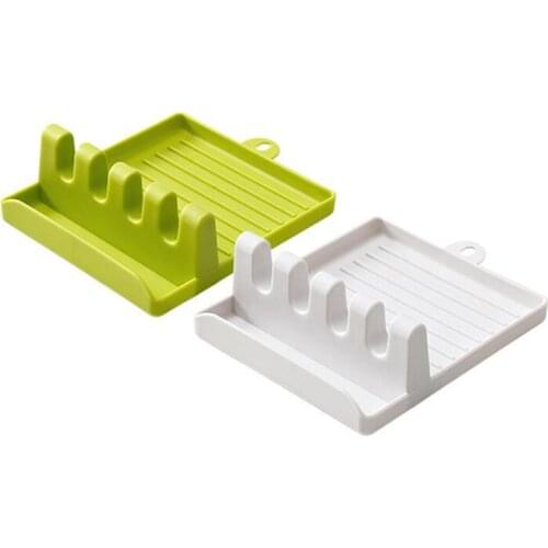 Kitchen round spoon holder plastic spoon holder fork spatula chopstick holder non-slip spoon pad kitchen cooking tools