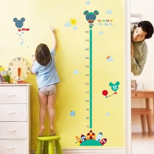 Cartoon Disney Minnie Mickey Growth Chart Wall Stickers For Kids Rooms Decor Height Measure Art Living Room Home PVC DIY Decals