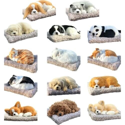 Stuffed Toys Lovely Simulation Animal Doll Plush Sleeping Dogs Toy For Car Desk Bookcase Children Birthday Gift