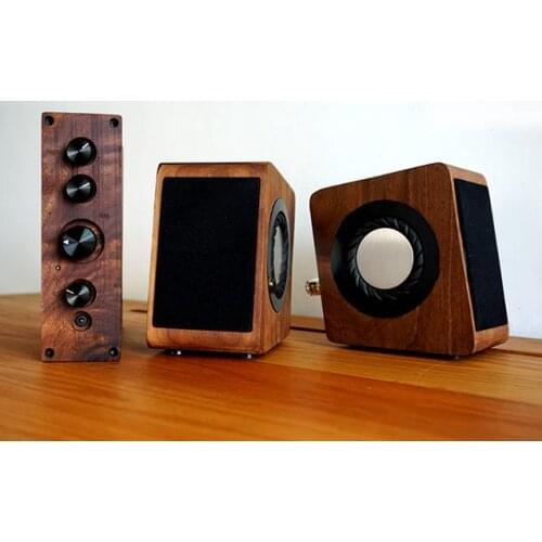 Laptop Speaker Desktop Hifi 2.0 Small Stereo Speaker Solid Wood M1/M2 Laptop speaker+small amp wood/baboo computer speaker
