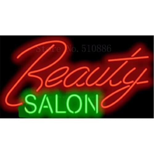 17*14" Beauty Salon NEON SIGN REAL GLASS BEER BAR PUB LIGHT SIGNS store display Restaurant Shop business Advertising Lights