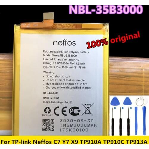 New 3000mAh NBL-35B3000 Replacement Battery For TP-link Neffos C7 TP910A TP910C Rechargeable Batteria + Tools
