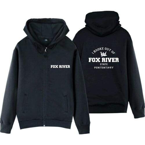 Prison break Paper Crane i broke out of Fox River state penitentiary couple clothes boy man male full zip hooded Coats Jackets