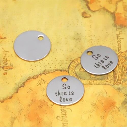 10pcs/lot Cinderella inspired charm So this is the love silver tone message charm pendant 20mm