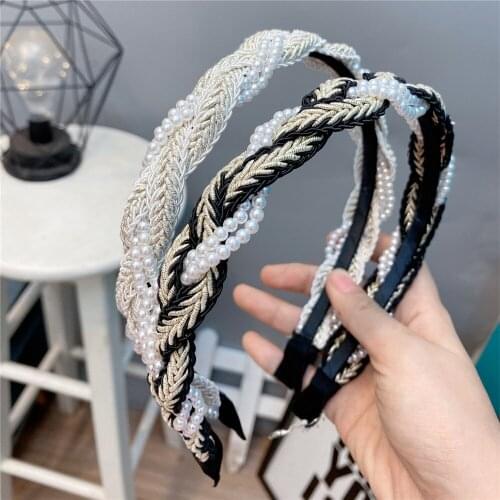 Pearl Rhinestone Hairbands For Women Hair Accessories For Girls Headband Hair Band Colorful Crystal Headbands