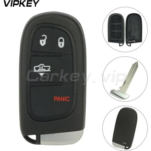 Remotekey 4 button replacement Smart key shell case 2013 2014 2015 2016 2017 for Dodge RAM 1500 2500 3500 GQ4-54T