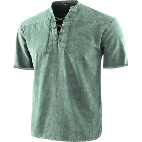 Men Spring Summer Stand Collar Drawstring Shirt Streetwear Casual Short Sleeve Shirts Harajuku Fashion Loose Solid Tops Pullover