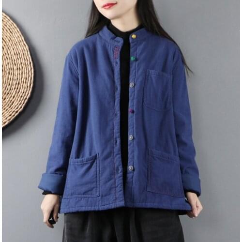 Traditional Chinese Style Clothing Women Cotton Warm Coats Hanfu Retro Jacket Tang Suit Oriental Quilted Cheongsam Top 11874