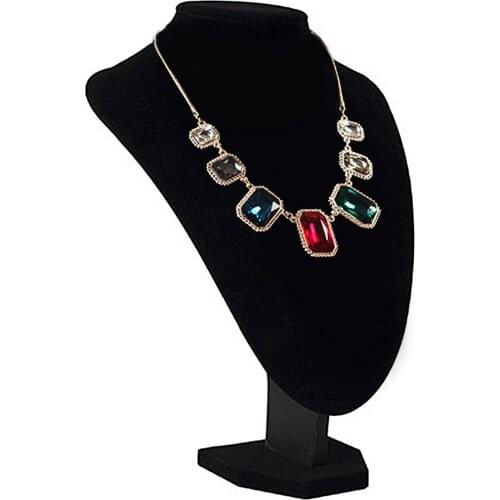 Velvet Necklace Display Stand Durable Black Mannequin Necklace Jewelry Pendant Display Stand Holder Show Decor Jewelry Organizer