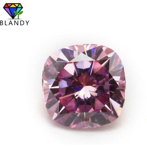 High Quality 6*6mm Cushion Cut Pink Color Moissanites Stone Synthetic Gems For Jewelry