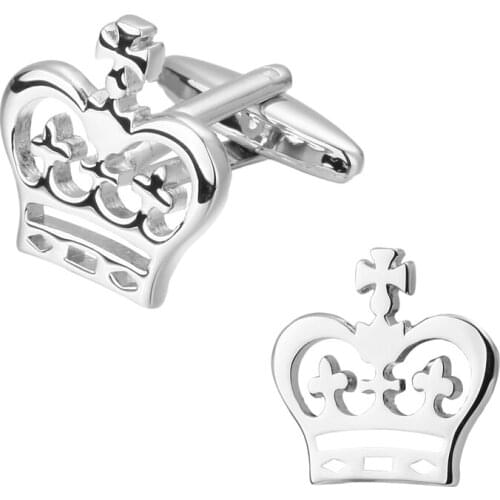 High quality yellow hat crown Silvery Cufflinks men French shirt cuff Cufflinks