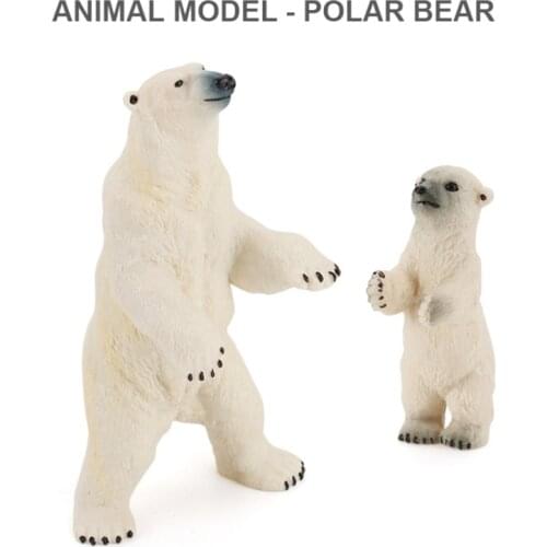 1pc Childrens Simulation Polar Bear Wildlife Model Science Early Education Cognition Static Polar Bear Tabletop Toy For Baby