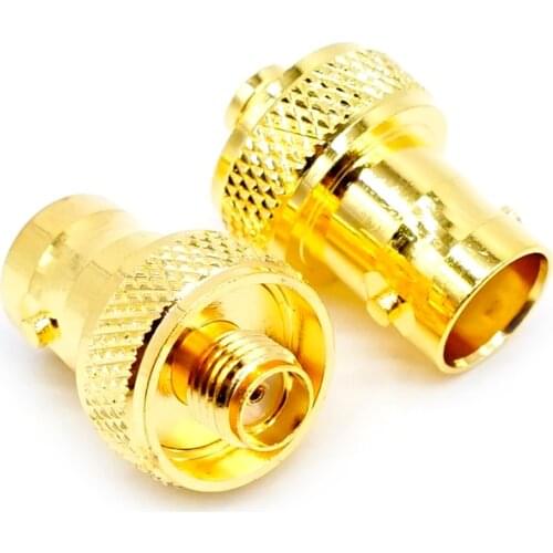 2pcs SMA Female plug to BNC female jack straight rf connector adapter gold-plated