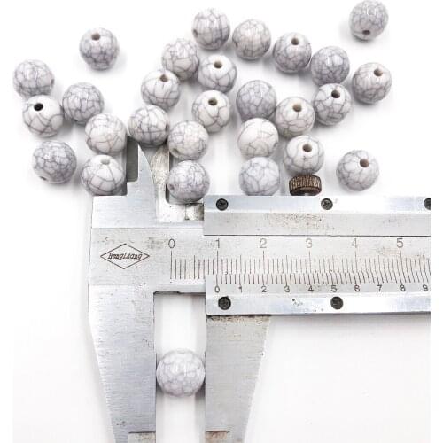 10mm Acrylic Beads White black Turquoises color Round DIY Beads For Jewelry Making DIY Bracelet Necklace 100pcs