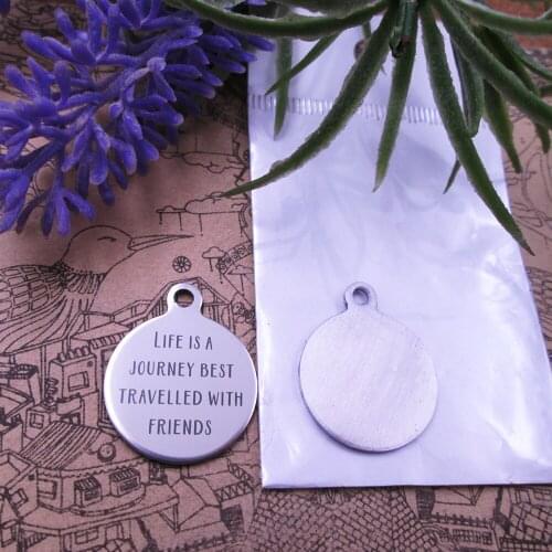 20pcs--"Life is a journey best travelled with..."stainless steel charms 5 styles for choosing DIY Charms for necklace bracelets
