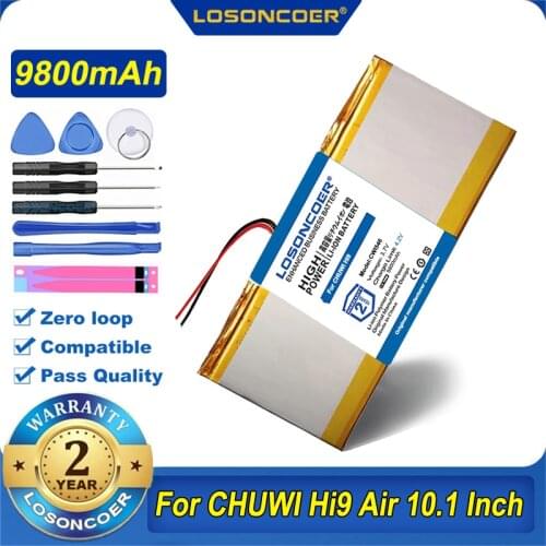 100% Original LOSONCOER 9800mAh Tablet PC Battery for CHUWI Hi9 Air 10.1 Inch Tablet PC CWI546