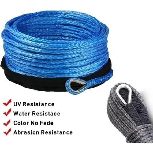 15M 9000+ LBs Synthetic Winch Rope Line with Sheath for Atvs Winches and Tow hook For 4WD ATV UTV Off-Road