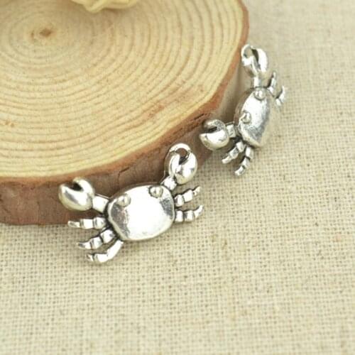 15 pcs 23*14 mm Antique Tibetan Silver Charms Bracelet Necklace Pendant New Fashion Alloy charm crab 2310