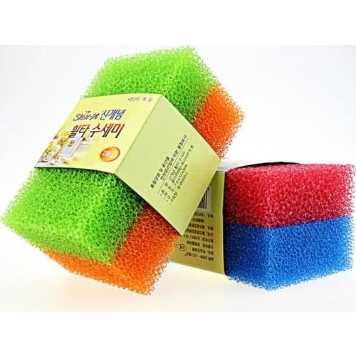 2Pcs Sponge Brush Plate Dish Cloth Washing Cleaning Kitchen Oil Dirt Remover Wiping Rags Sponge Scouring Pad Microfiber Dish