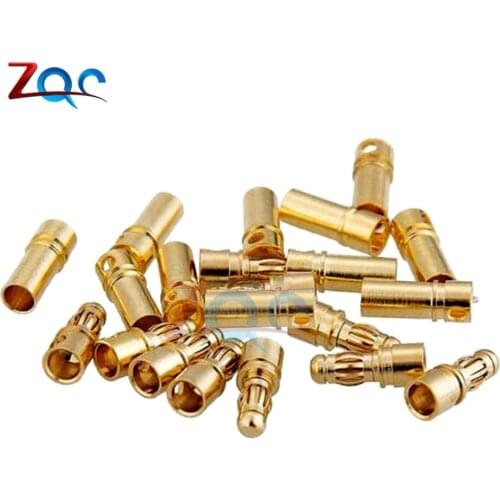 20pcs/lot 10Pairs 3.5mm Gold Plated Male Female Bullet Banana Connector Plug For ESC Battery Motor