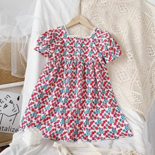 2020 Summer Casual Solid Girls Dress Flowers Kids Dresses For Girls High Quality Fashion Girl Clothes