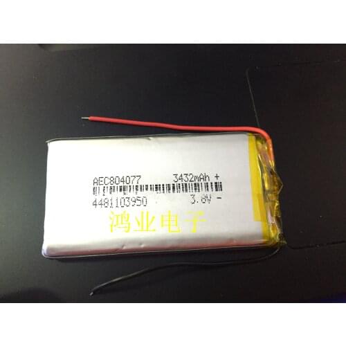 3.7V polymer lithium battery 804077P 3432MAH PDA mobile power source tablet computer and other products