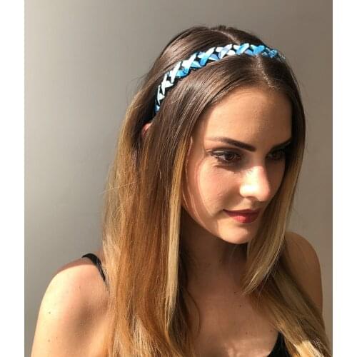 4Pcs/set Sport Headband Hair Accessories Simple Metal Lattice Hair Band Fabric Braid Hair Hoop Wash Face Headband Headdress
