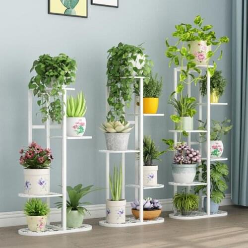 4-layer 82cm Multifunction Storage Shelf Iron Art Plant Holder Home Garden Flower Pot Organizer Living Room Balcony Storage Rack