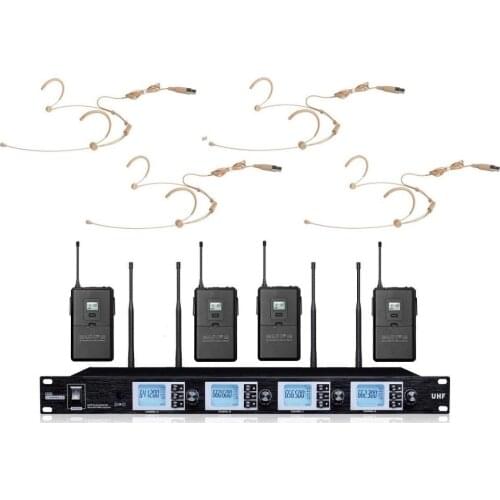 Bolymic Wireless microphone Professional 4X100 Channel UHF outdoor stage performance wireless Presentation microphone system
