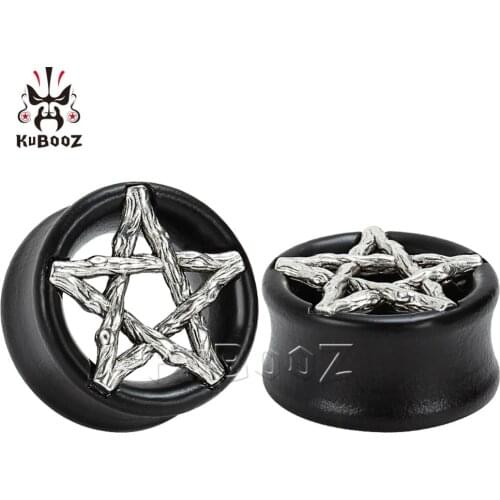 KUBOOZ 10PCS Wood Ear Piercing Body Jewelry Saddle Plugs Stretcher Tunnels Studs Gauges Earrings Expender Plugs Jewelry For Gift