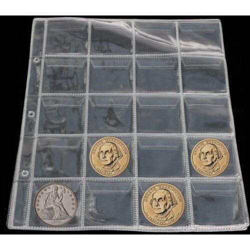 Album Pages 20 Pockets Money Coin Holder Storage Note Currency Collection Case Commemorative Coins Collectible