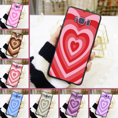 Phone Case For Samsung Galaxy S8 S9 Plus S5 S6 S7 Edge Soft Silicone Pink Heart Red Printing Back Cover For Samsung Note 4 5 8 9