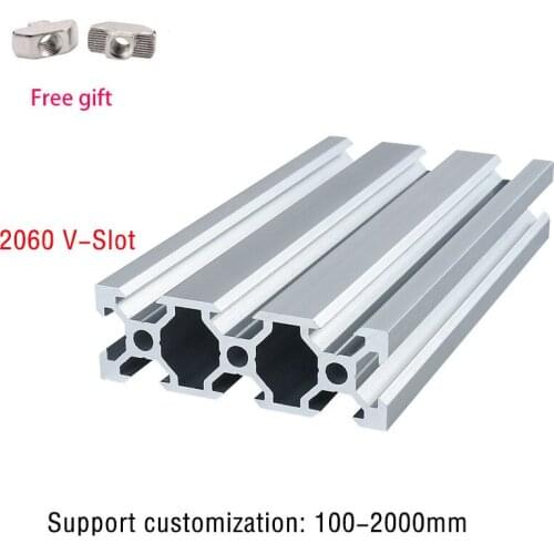 3D Printer Parts 2pcs 2060 T-Slot Aluminum Profile 1m European Standard Anodized Linear Rail Aluminum Profile Extrusion 2060 CNC