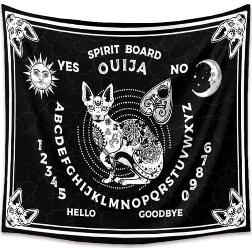 Divination Wall Tapestry Psychedelic Ouija Cat Moth Hand Psychic Trippy Tapiz Mandala Carpet Home Decoration Witchcraft Supplies