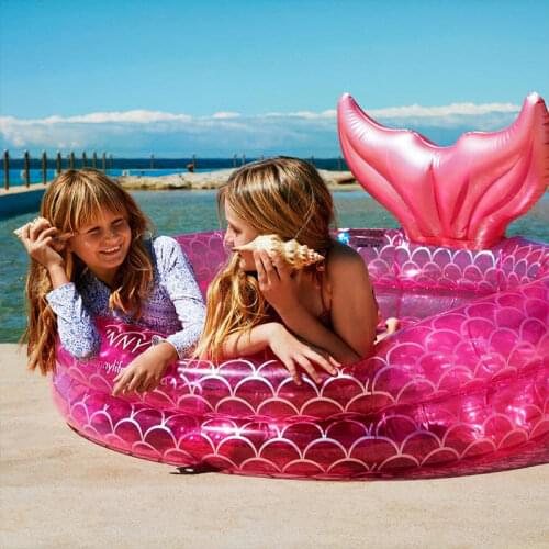 Rooxin 150cm Inflatable Swimming Pool for Kids Mermaid Water Pool baby Water Paddling Pool Bathtub Circles Pool Party Toys